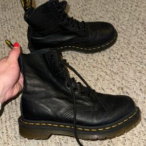 Black leather Doc Marten Boots